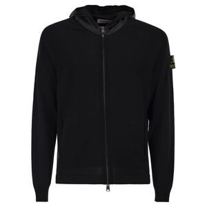 Premiata Men Wool Cardigan With Nylon Hood